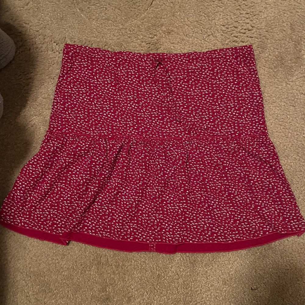 brandy melville red floral short skirt